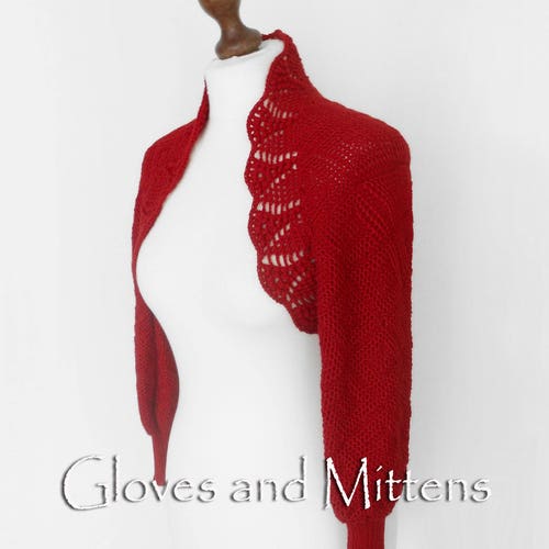 Red order Wedding Bolero Shrug Crochet Knitted Capelet Bridal Cape Bright Red Wedding Wrap Bridal Shawl Bridal Cover Up Red Bridesmaid Bolero