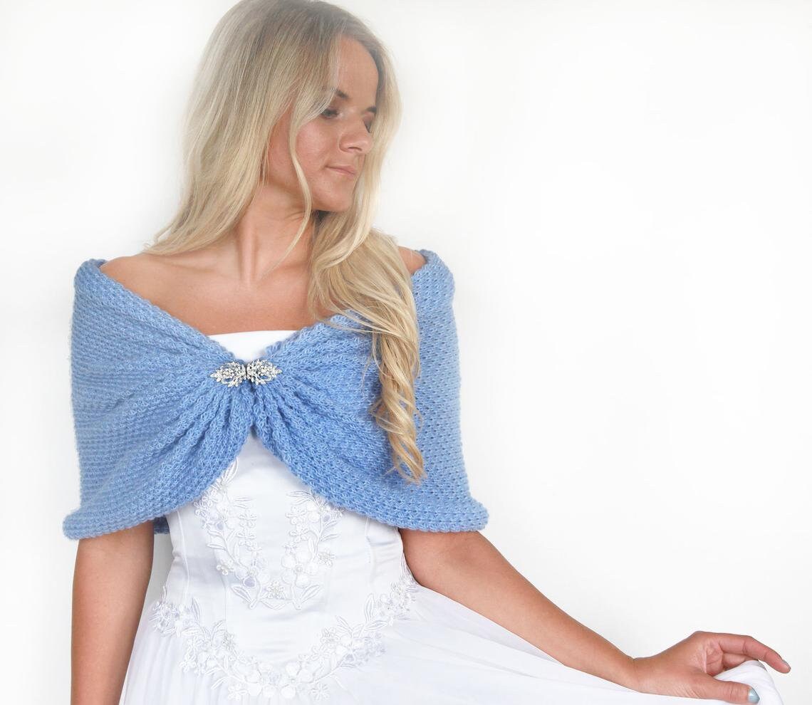 Light Blue Bridesmaid Shawl Blue Wedding Wrap Bridal Shawl Etsy
