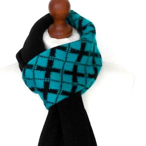Zwart en turkoois sjaal heren klassieke sjaal warme winter sjaals gebreide sjaal wol unisex sjaal lange sjaal cadeau voor mannen kerstcadeau