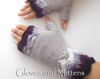 Gants sans doigts, gants tricotés et crochetés, chauffe-mains sans doigts, chauffe-poignets, gants Taupe, cadeau de Noël, cadeau pour femme,