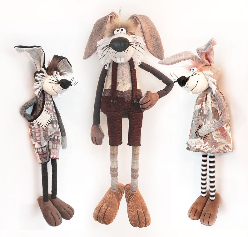 Handmade Big Bunny Art Doll, Stuffed Rabbit Toy Gift for Kids - Etsy