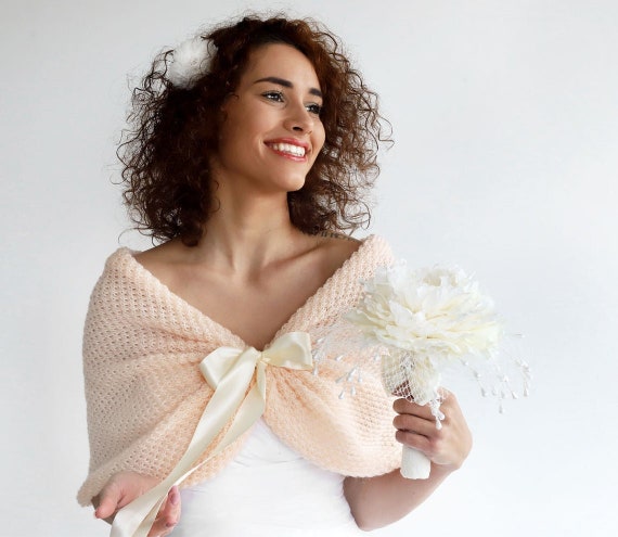 Peach shawl hotsell for wedding