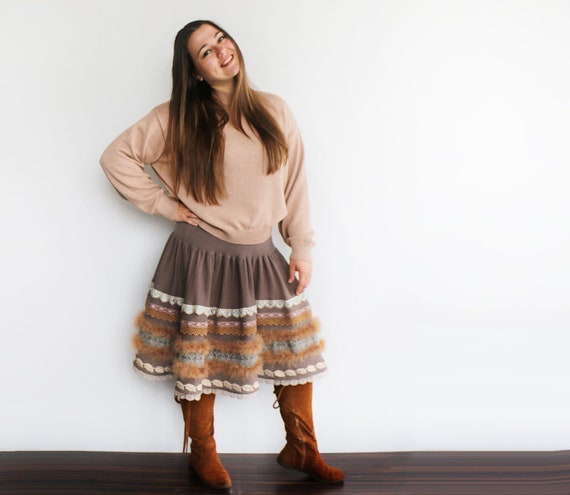 winter knit midi skirt