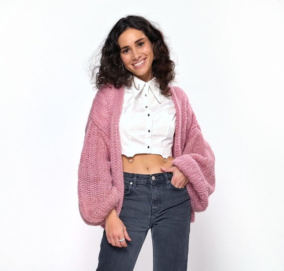 カーディガン rosy monster volume sleeve Knit jacket Hazina_knit_cardigan-Knits-