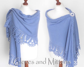 Crochet Bridal Shawl Wedding Wrap Blue Bridal Cape Bridal Cover Up Wedding Bolero Light Blue Shrug Bridesmaid Shawl Winter Wedding