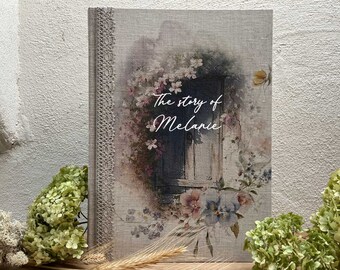 Personalized Linen Photo album-"The story of..." with Customized Name/s!
