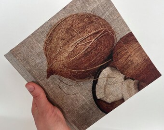 Printed Cover Linen Notebook, 20cm x 20cm (8in x8in) Size, 1.5cm (0.6in) Thick, Handmade
