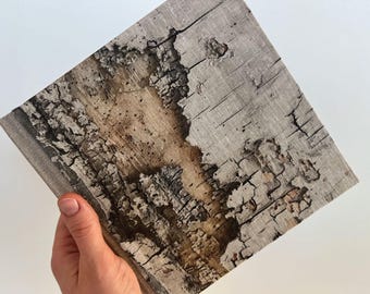Birch Bark-Handmade Linen Notebook | Journal | Diary. Blank Ivory Pages.