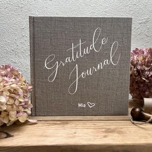 Quaderno di lino personalizzato con pagine in carta ecologica a forma di petalo / regalo perfetto per una persona amata / un regalo di apprezzamento