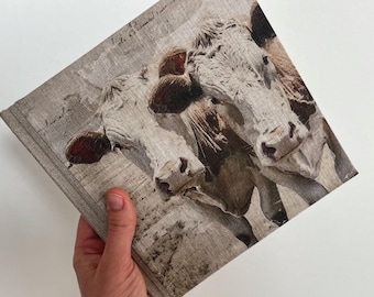 Printed Cover Linen Notebook, 20cm x 20cm (8in x8in) Size, 1.5cm (0.6in) Thick, Handmade