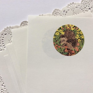 papier à lettres/papeterie vintage hérissons des bois et fleurs | journal indésirable | courrier postal | correspondant | correspondance