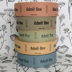 25x vintage admit one mixed ticket pack | junk journal | scrapbook | card making | snail mail