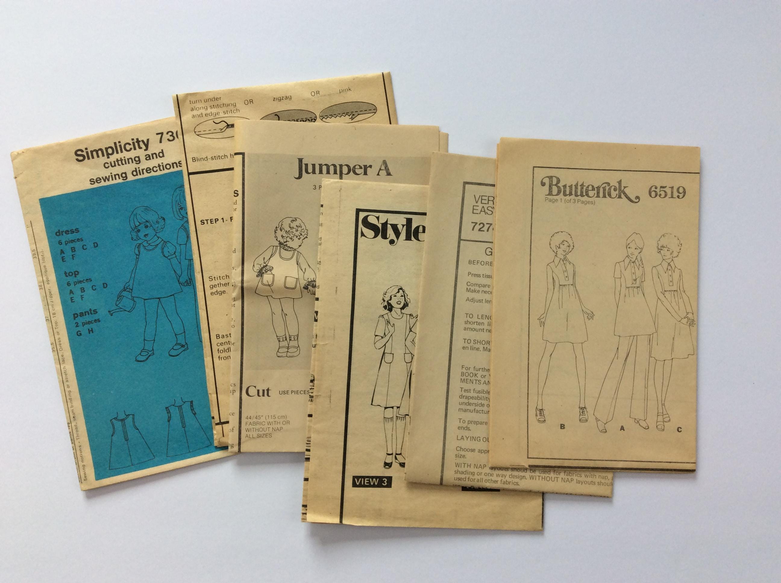 Vintage Sewing Pattern Instruction Paper | Junk Journal | Scrapbook ...