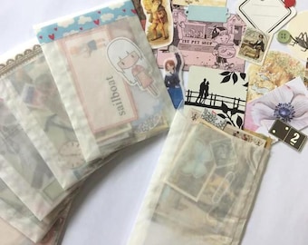 50+ piece mini ephemera pack | junk journal | snail mail | card making | scrapbooking | collage