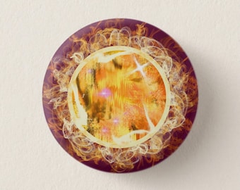 Sun badge pin - Eco friendly novelty- Nasa gift for him-space pin back button