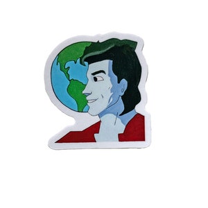 Captain Planet,  eco advocate super hero Vintage 90s Style Planner Stickers Hand Drawn Illustrations Birthday Christmas Gift