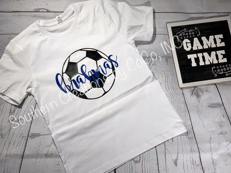 Fun script soccer tee