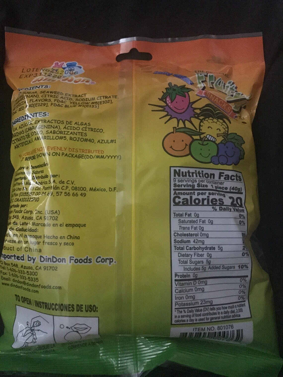 TIK TOK CANDY Din Don Juc Jelly Fruitys 9 pc Original Brand Etsy