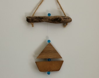 Driftwood Boat Wall Hanging