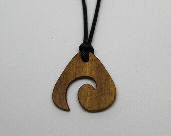 Handmade Wooden Wave Pendant