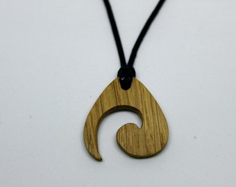 Handmade Wooden Wave Pendant