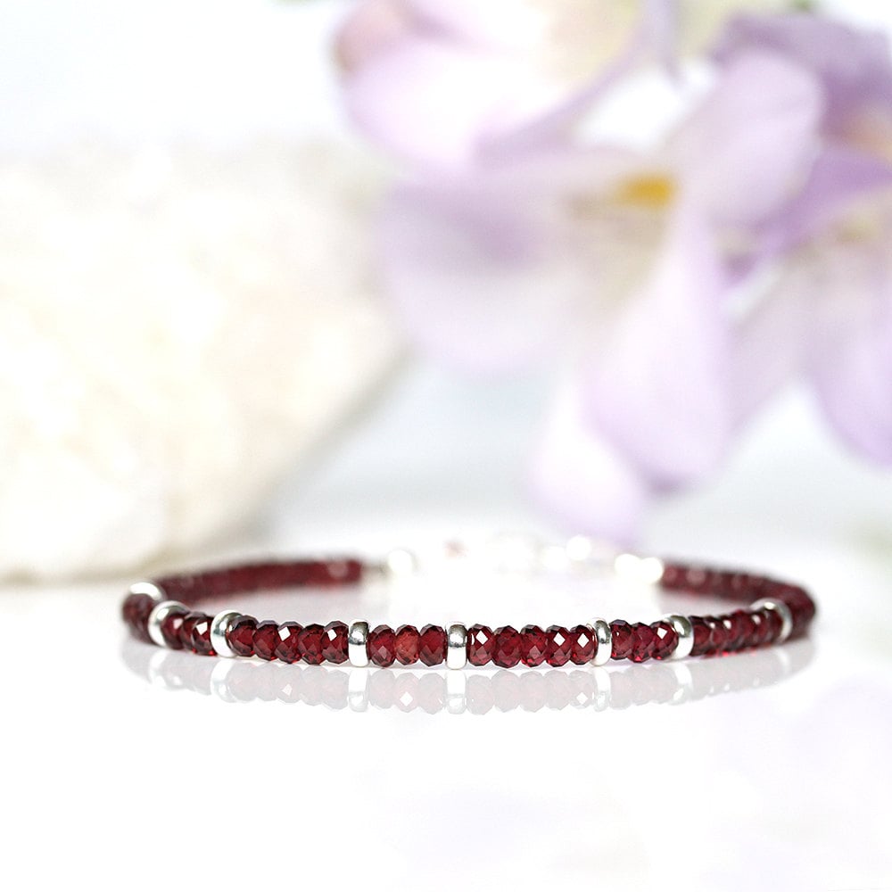 ab0166 925 Sterling Silver Designer Women Bracelet Jewelry For Christmas Gift length 7 Natural Red Garnet Oval Gemstone Pretty Bracelet