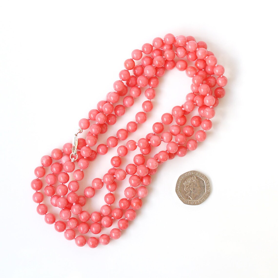 Long coral necklace Clearance