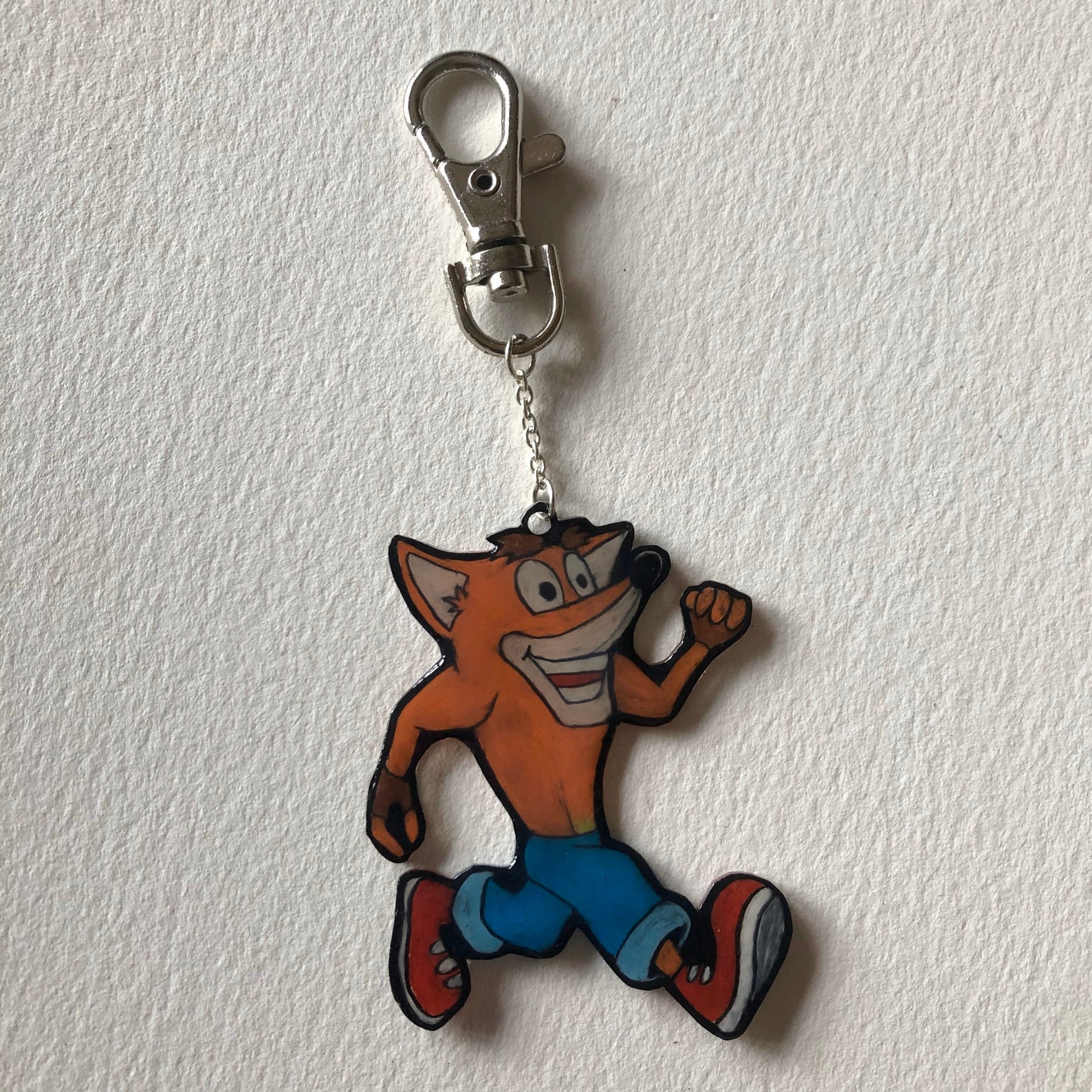 Crash Bandicoot Shrink Plastic Charm Keychain Etsy