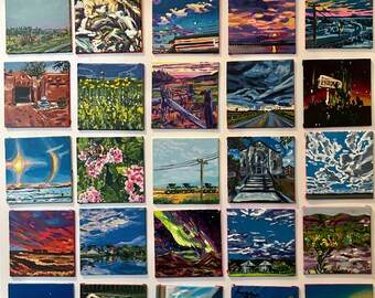 Hand Painted 4X4 inch magnets. 30 Paintings in 30 Days Challenge