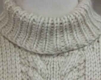 Knitting PATTERN ONLY - Poncho Sweater Coat- Cable, Side Buttons, Bulky Knit - Item #1062D
