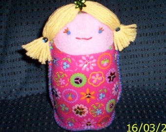 Fabric Matryoshka Style Doll- Handmade Doll-Russian Matryoshka Fabric Handmade Gift