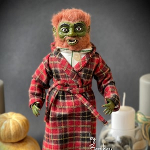 Munsters Woof woof doll.  Werewolf doll toy figurine. Eddie Monster doll toy. Gothic wolf. Monster doll. Wolf statue.