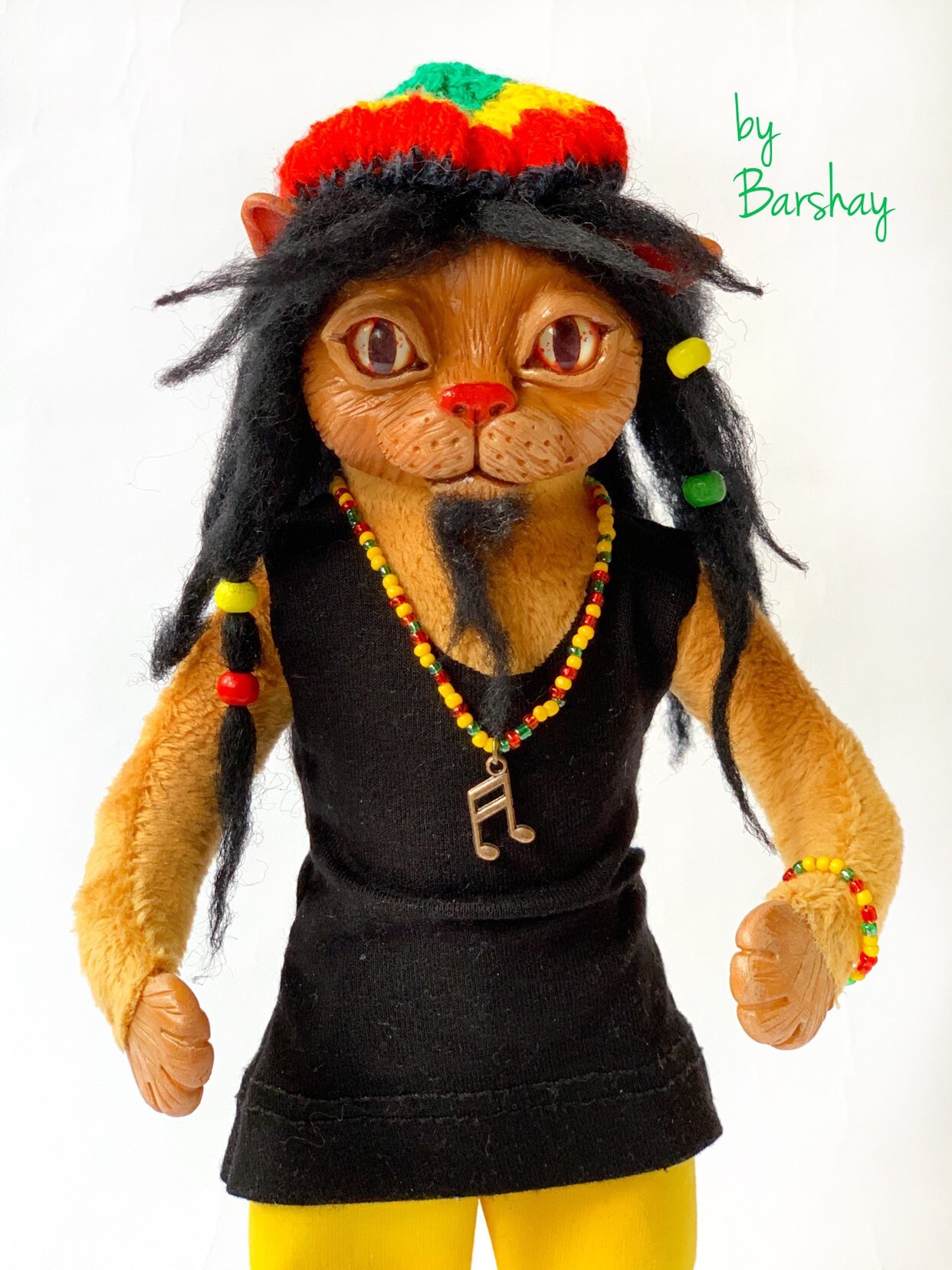 Jamaican Reggae Cat doll. Dreadlocks cat rastaman cute cat Etsy