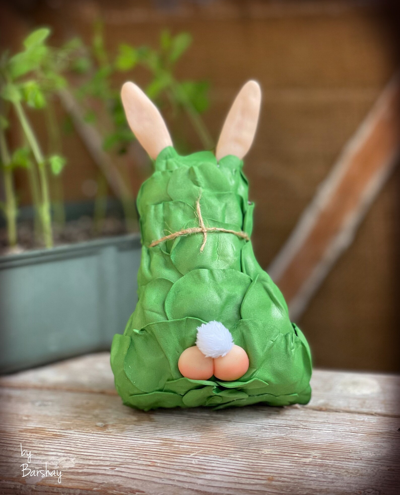 Easter Cabbage Rabbit doll. Bunny plush with eggs. Holiday Etsy