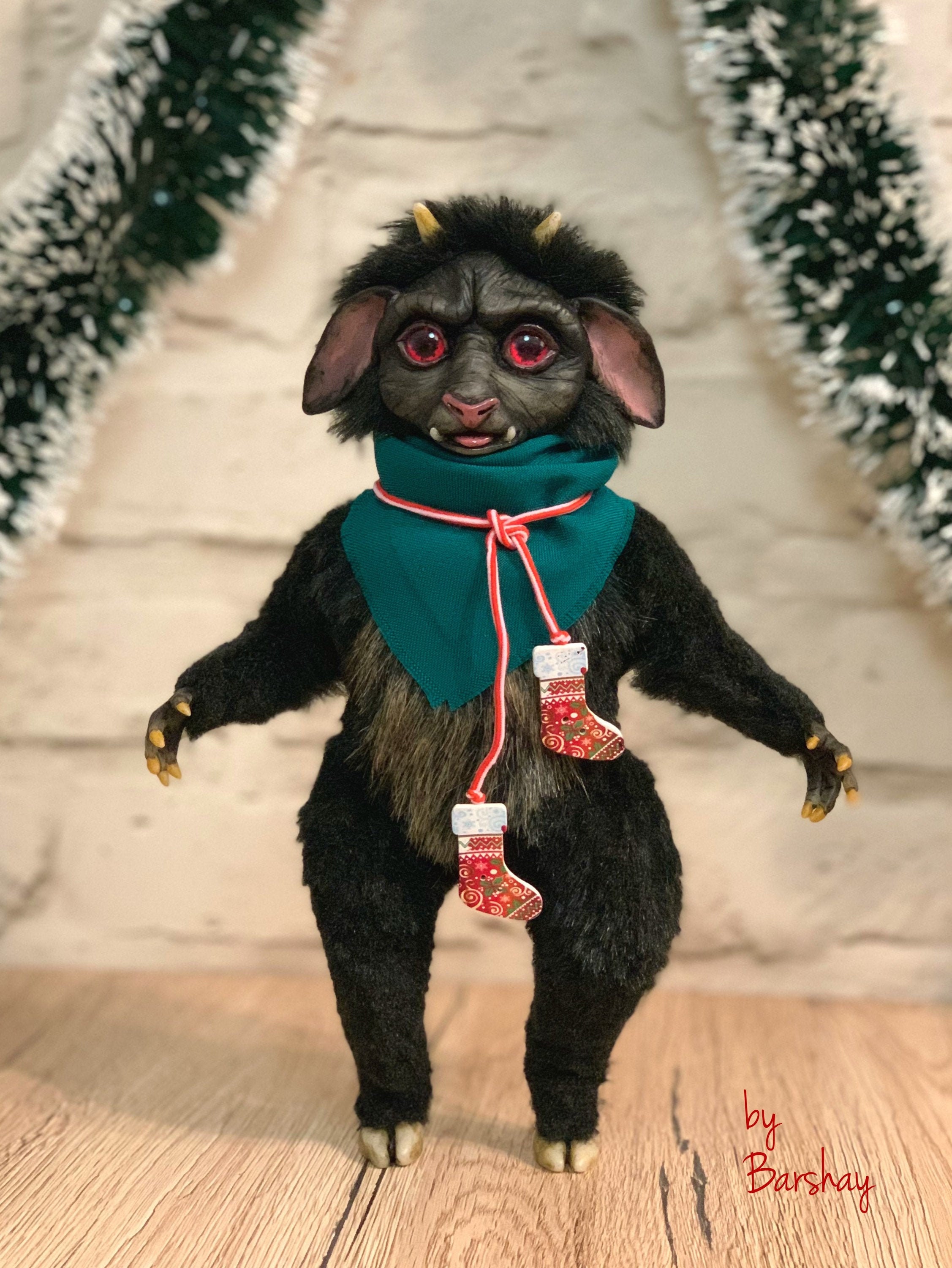 Baby Krampus doll. Creepy doll toy. Christmas scary doll. | Etsy