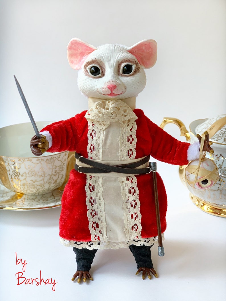 White Mouse Doll. White Dormouse Toy. Sleeping Mouse. Alice Etsy