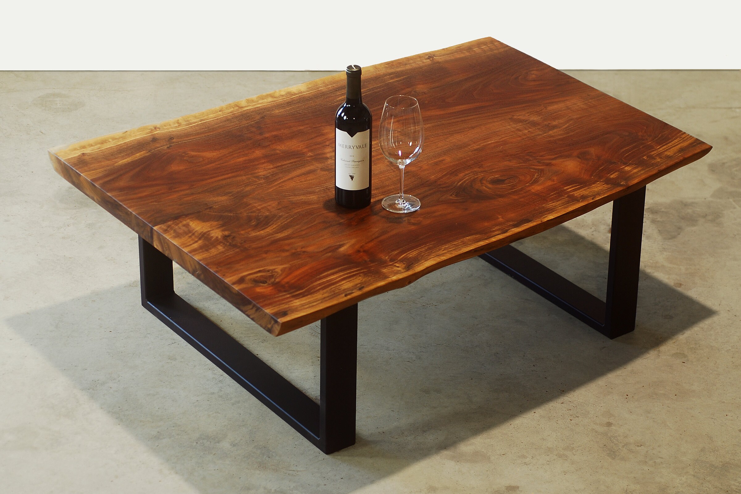 Live Edge Coffee Table Walnut Bookmatched Slab Coffee Etsy