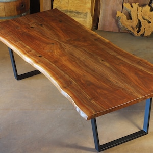 Handmade California Black Walnut Live Edge Dining Table | Bookmatched Slab | Custom Furniture Commissioned Piece