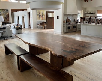 Live edge dining table - Living edge wood - natural wood slabs