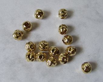 14K Gold filled 5mm Hammered Beads for jewelry making, wholesale jewelry supplies