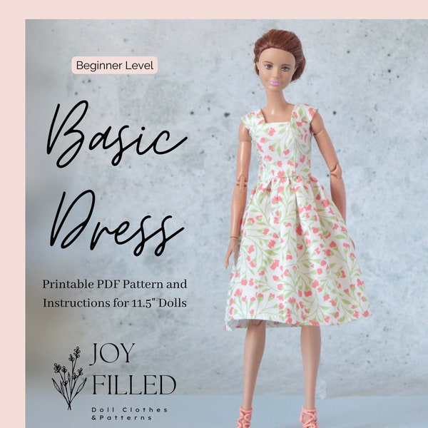 Basic Barbie Dress PDF Sewing Pattern -  Barbie Dress Pattern, Doll Clothes Pattern