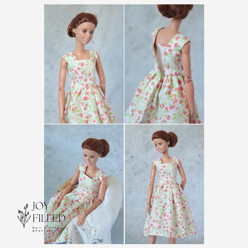Basic Barbie Dress PDF Sewing Pattern Barbie Dress Pattern, Doll Clothes Pattern imagem 3