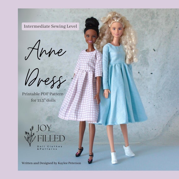 Anne Dress PDF Sewing Pattern Basic Dress, Barbie Dress Pattern