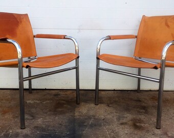 leather sling chair etsy
