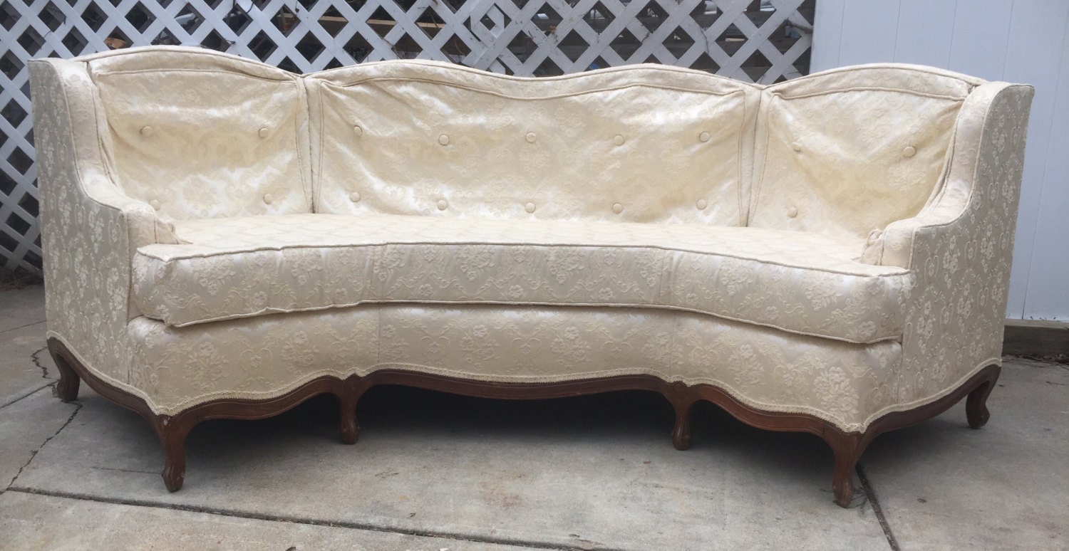 Unusual Vintage Curved French style Sofa Etsy