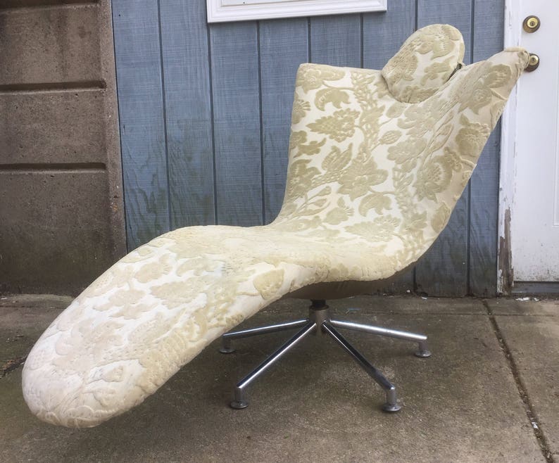 Unusual Form Vintage Swivel Chaise Lounge Etsy