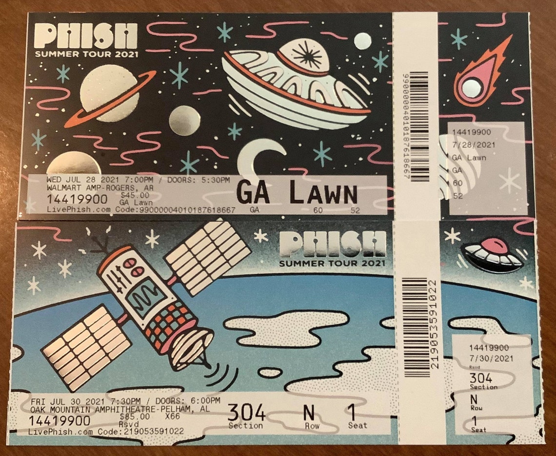 Phish Ticket Stub Arkansas/Oak Mountain 2021 PTBM Etsy