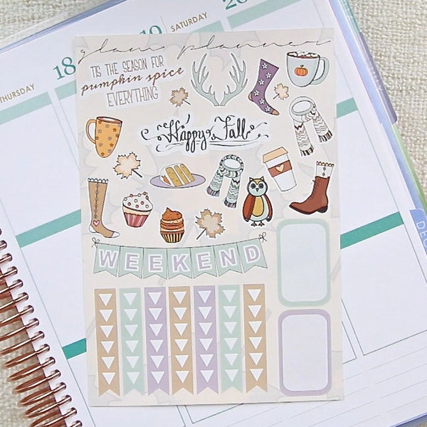 50% OFF! Autumn Sampler (Glam Planner Glossy Planner Stickers)
