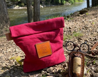 COMBO Tenkara / Fly Fishing minimalist fishing LANYARD and Storage BAG (Wine Red bag)