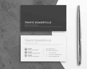 Business Card Template, INSTANT DOWNLOAD, Business Cards, Editable Business Card Design, Printable Business Cards - Try before you buy!